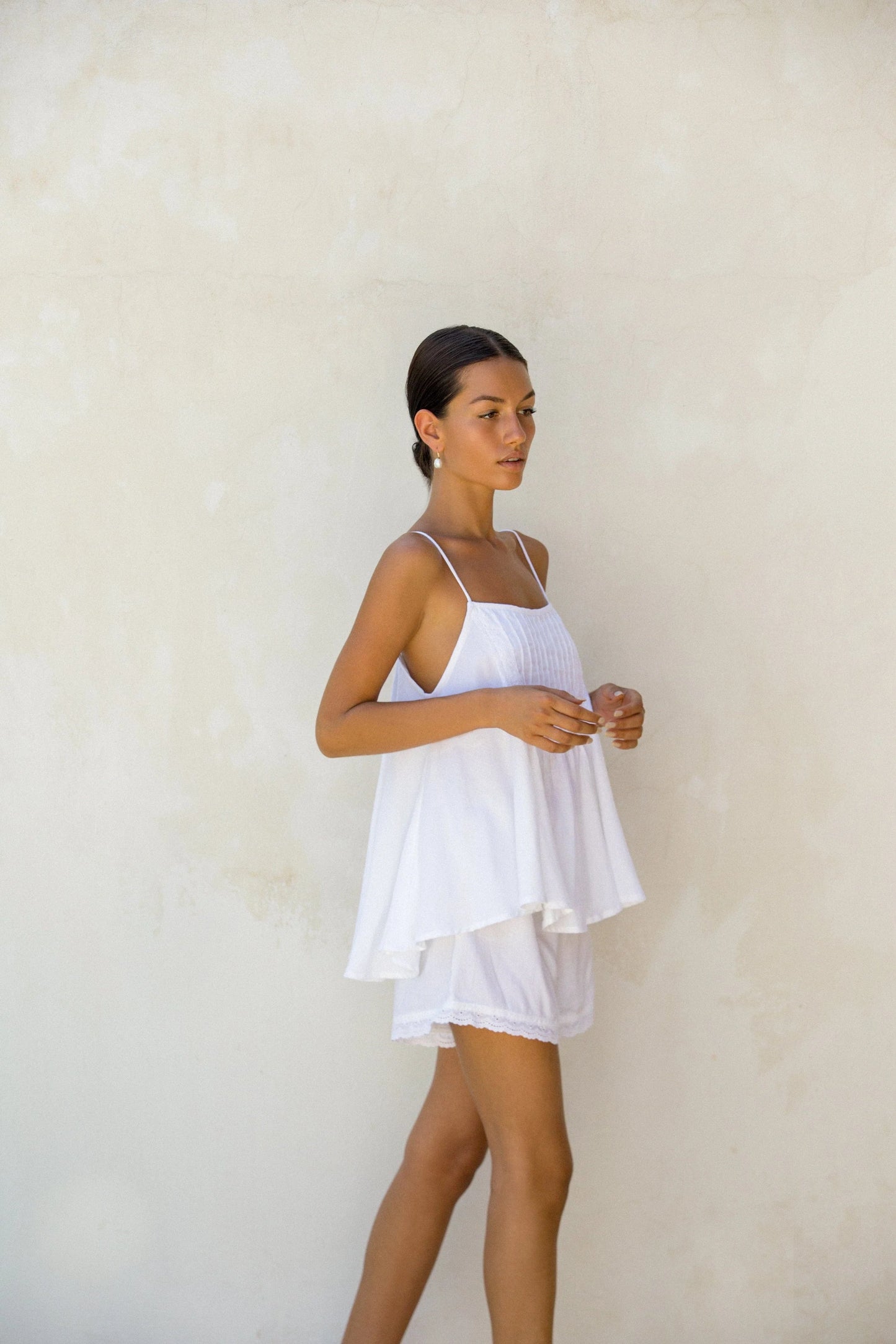 Lydia Set - Lyocell Linen - Coconut + Daisy Trim