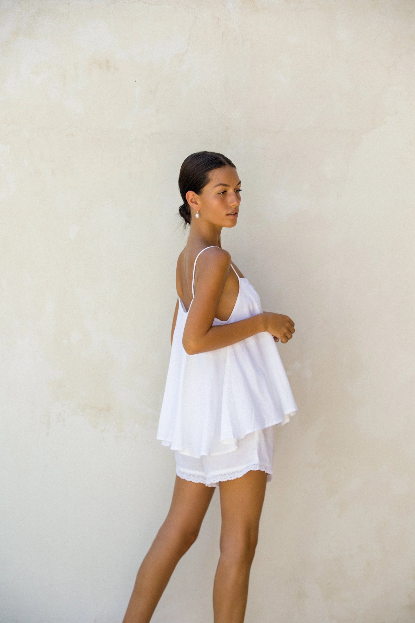 Lydia Set - Lyocell Linen - Coconut + Daisy Trim