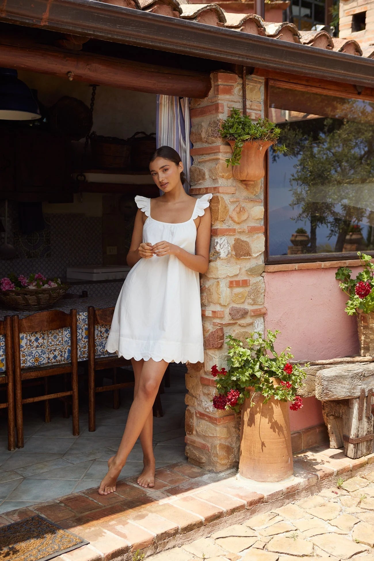 Indah Wing Nightie - Cotton Modal - Off White