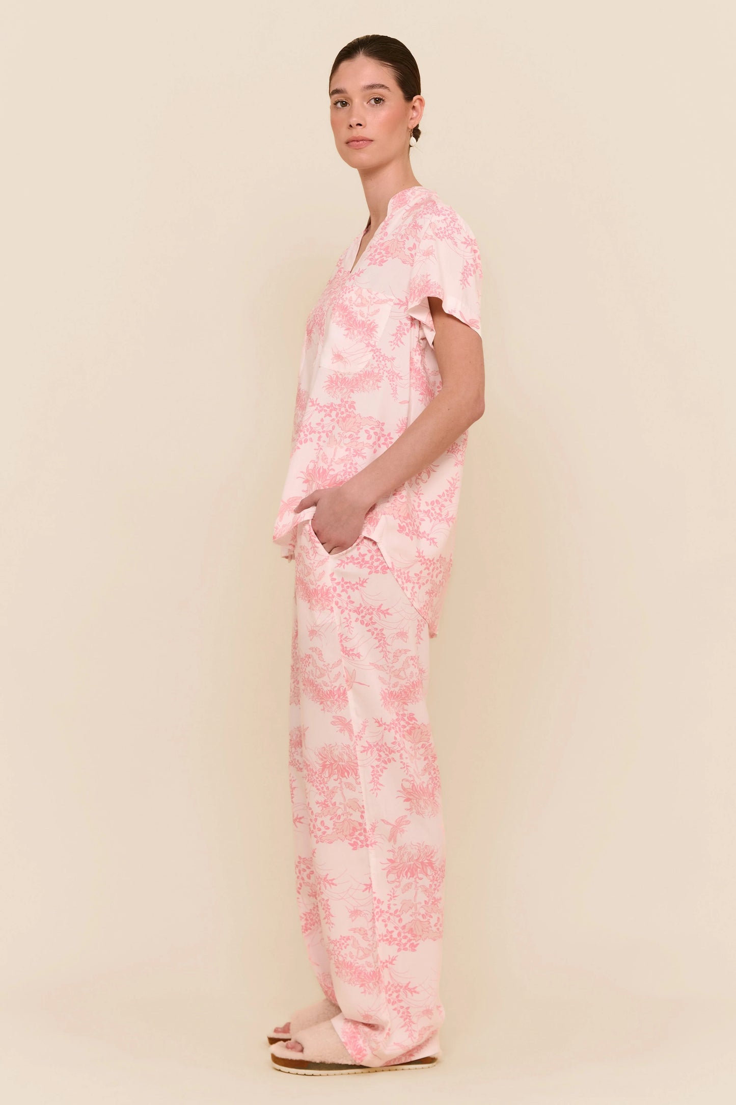 Maggie Pyjama Set - Long Pants - Summer Toile - Pink