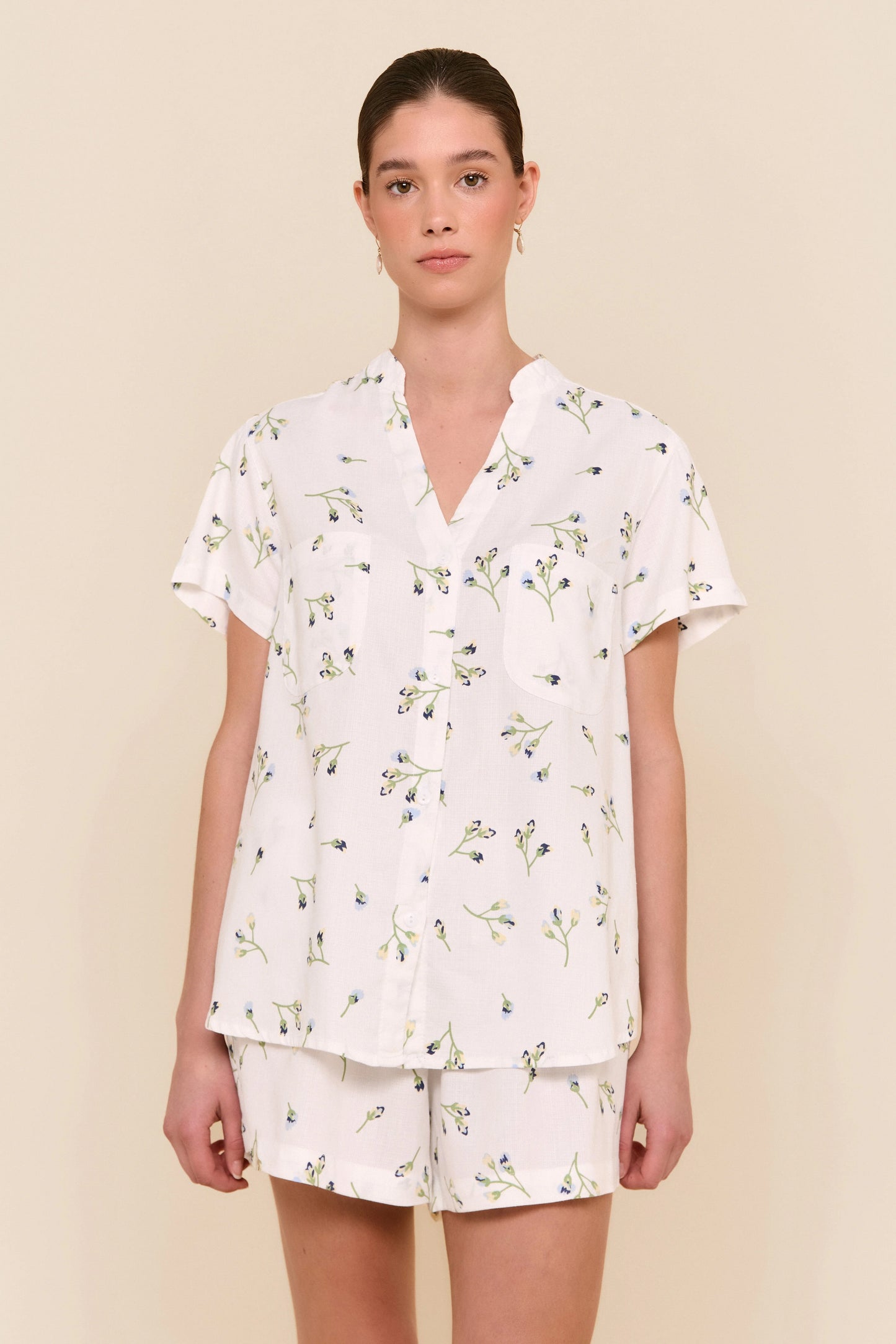 Maggie Pajama Set - Lyocell Linen - Bluebell