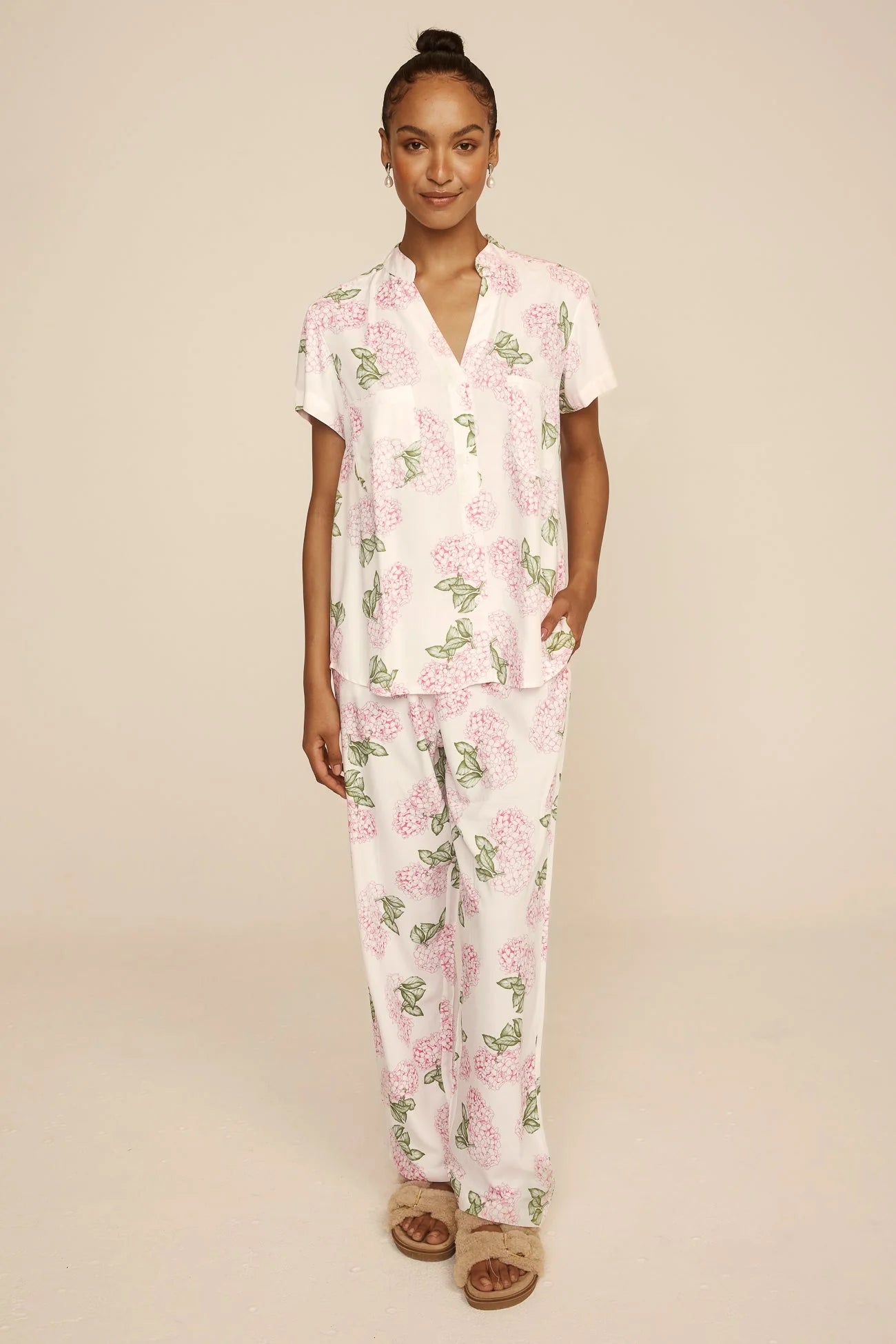 Maggie Pajama Set - Long Pants - Hydrangea Pink