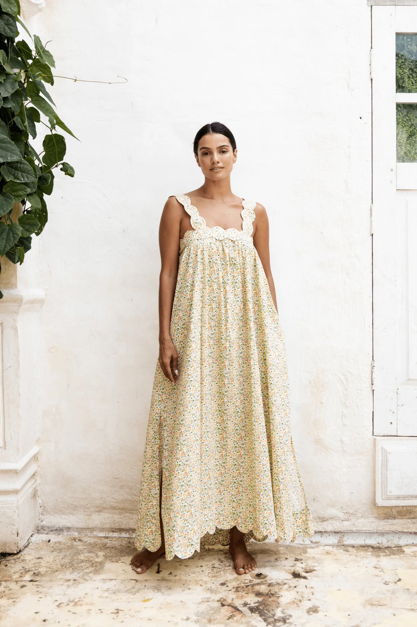 Elodie Resort Dress - Cotton - Floret Green