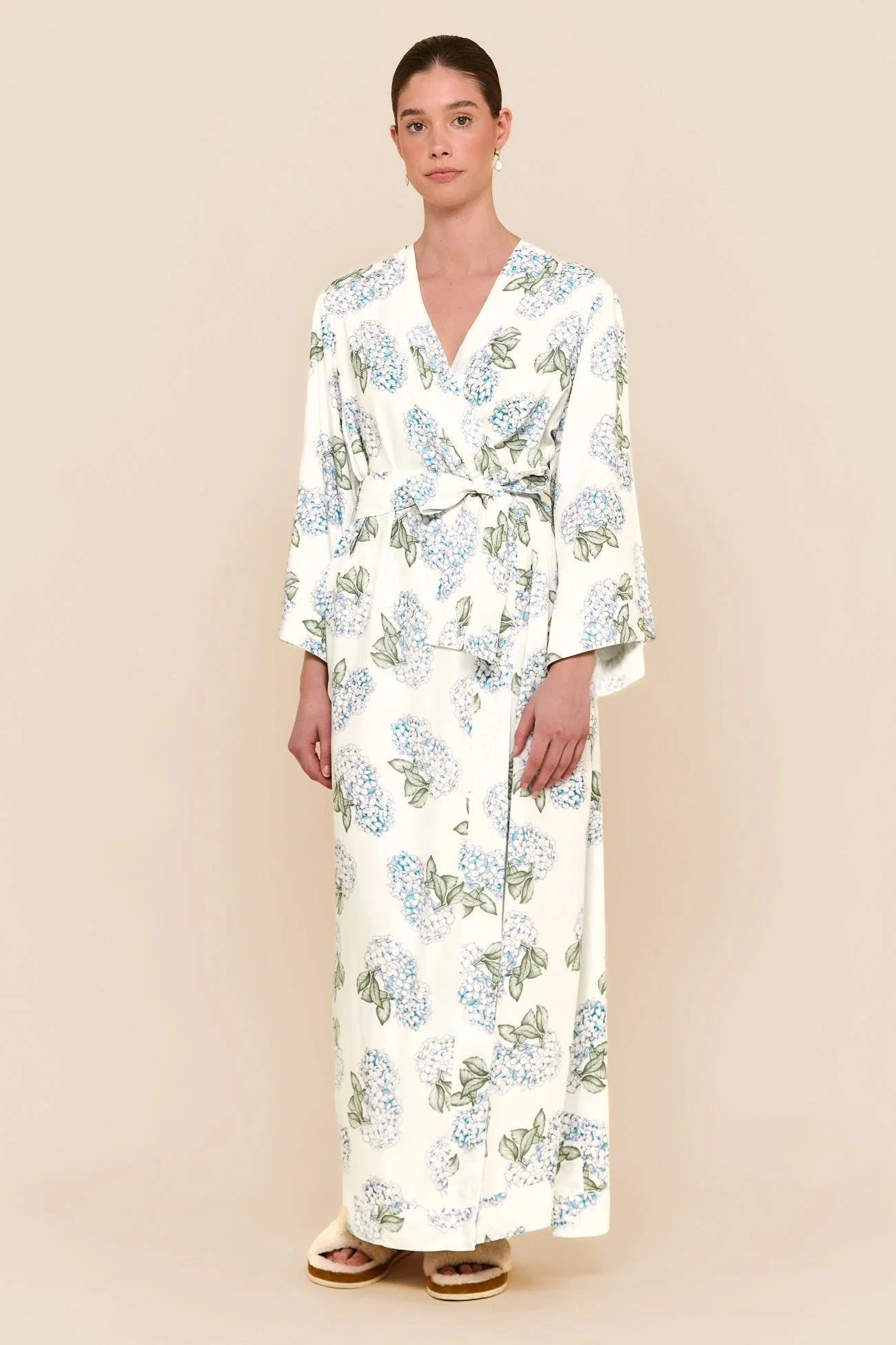 Alice Kimono Robe - Long - Hydrangea Blue
