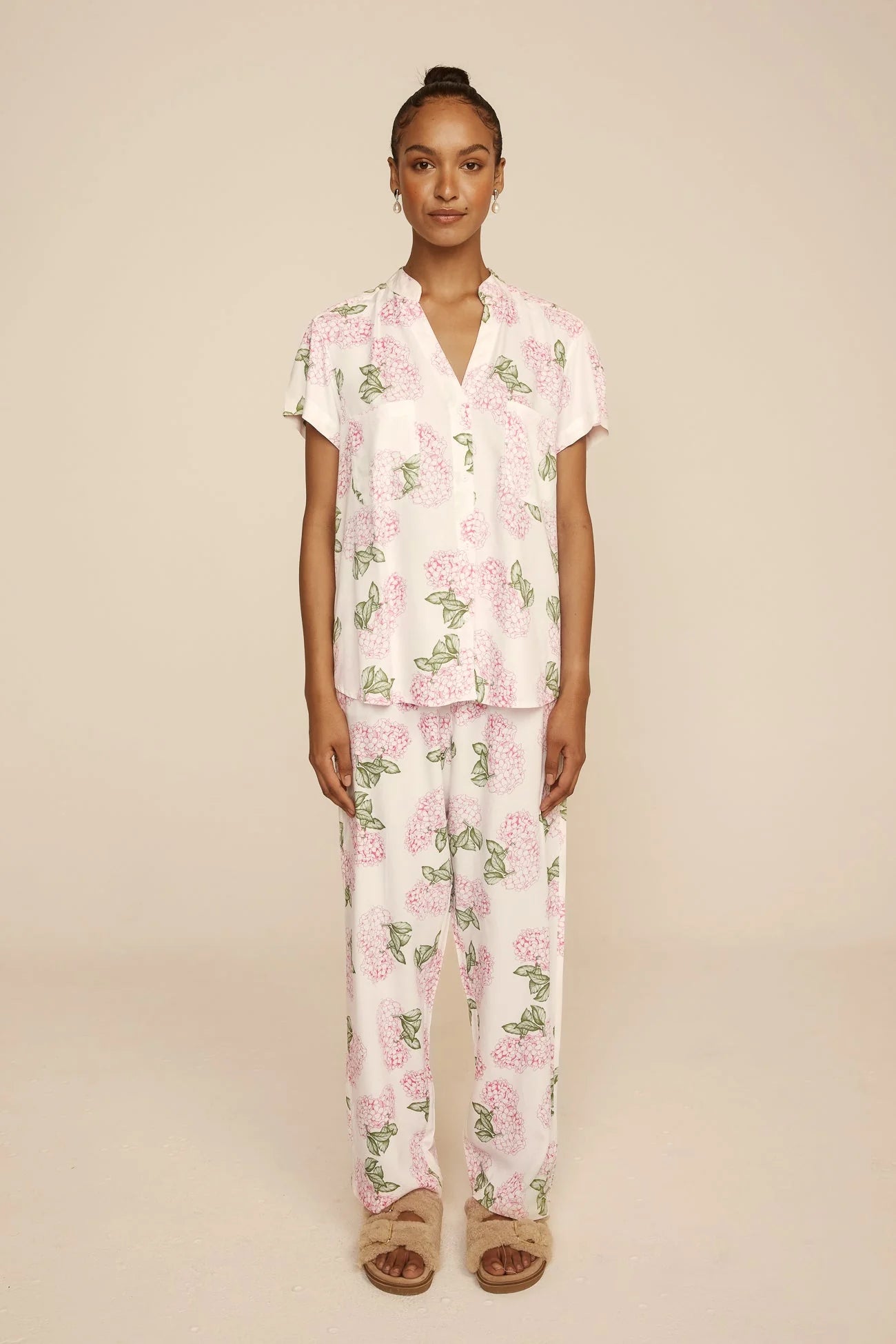 Maggie Pajama Set - Long Pants - Hydrangea Pink