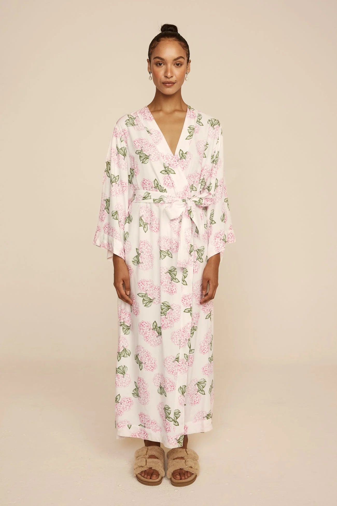 Alice Kimono Robe - Long - Hydrangea Pink