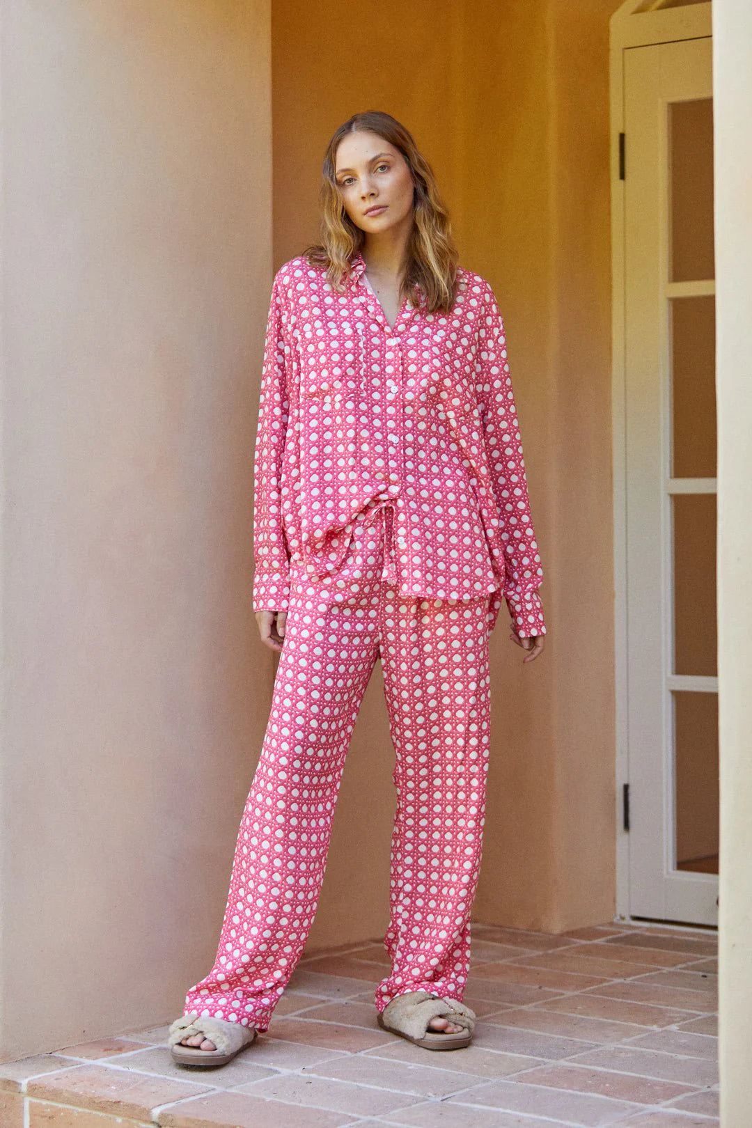 Marlon Long Sleep Set - Rattan - Raspberry Pink