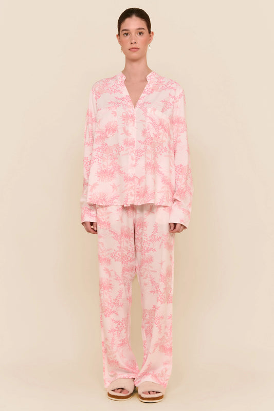 Maggie Pyjama Set - Long - Summer Toile - Pink