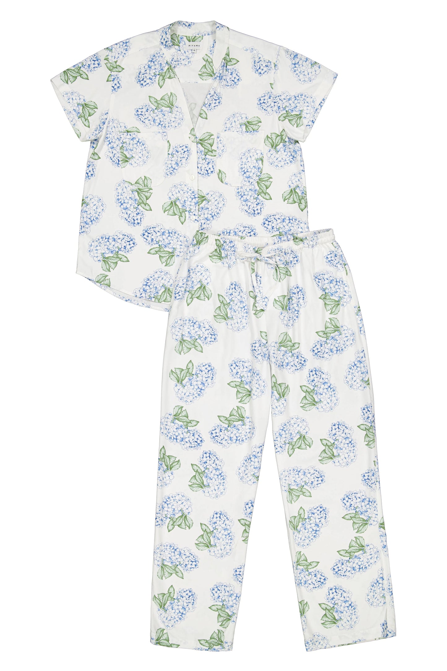 Maggie Pajama Set - Long Pants - Hydrangea Blue