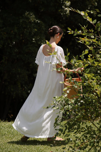 Betty Nightie - Long - Lyocell Batiste - Off White
