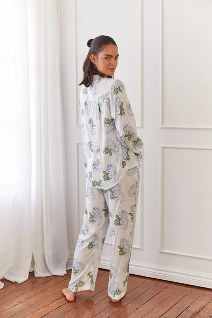Maggie Pajama Set - Long - Hydrangea Blue