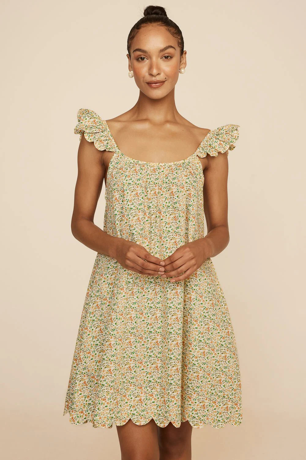 Indah Wing Nightie - Cotton - Floret Green