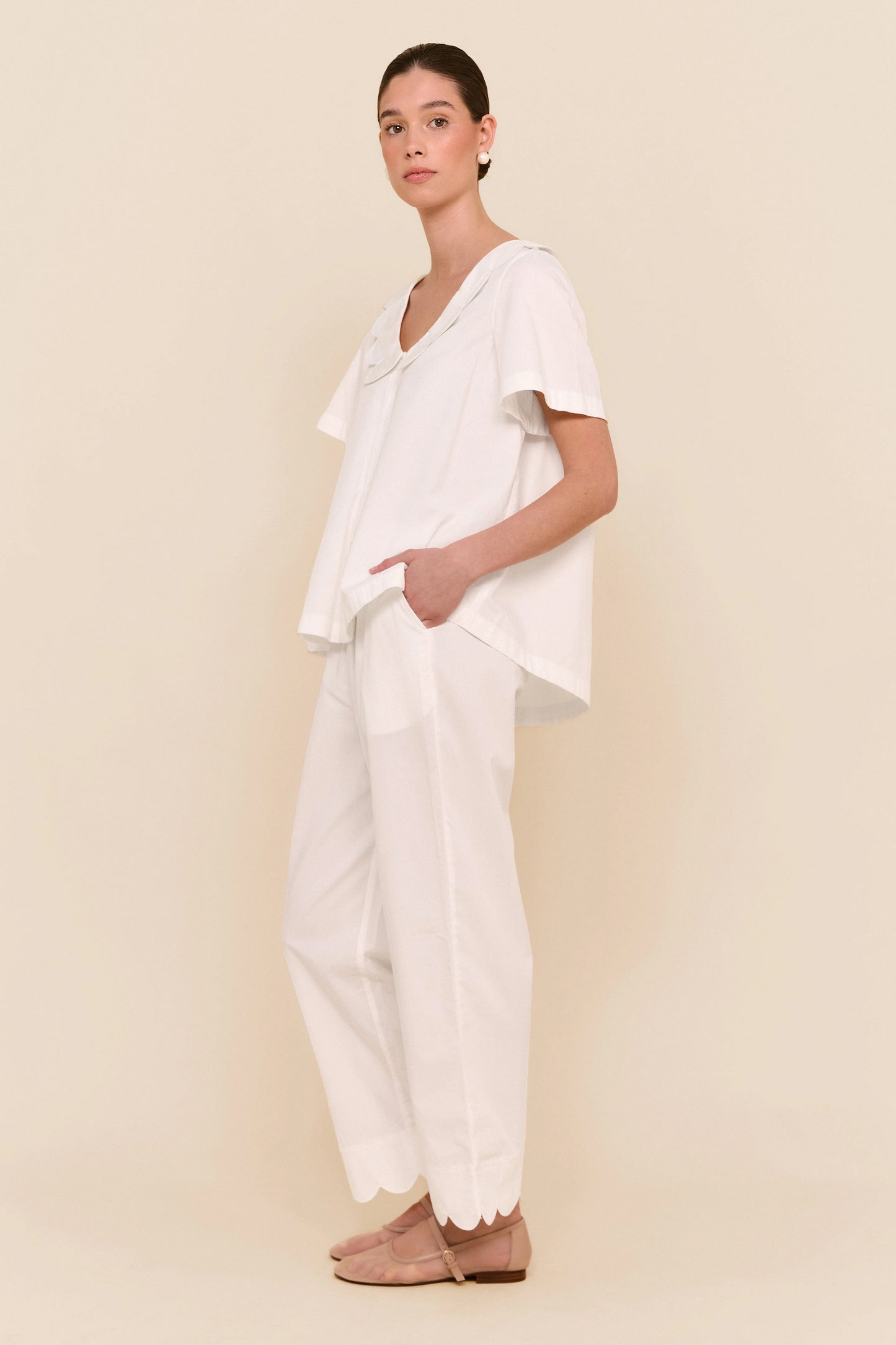 Penelope Sleep Set - Pants - Cotton Modal - Off White