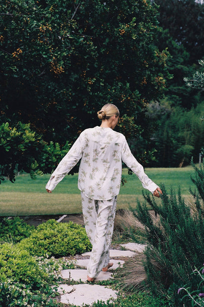 Maggie Pyjama Set - Long - Vintage Palm - Olive