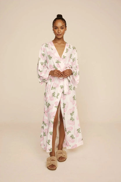 Alice Kimono Robe - Long - Hydrangea Pink
