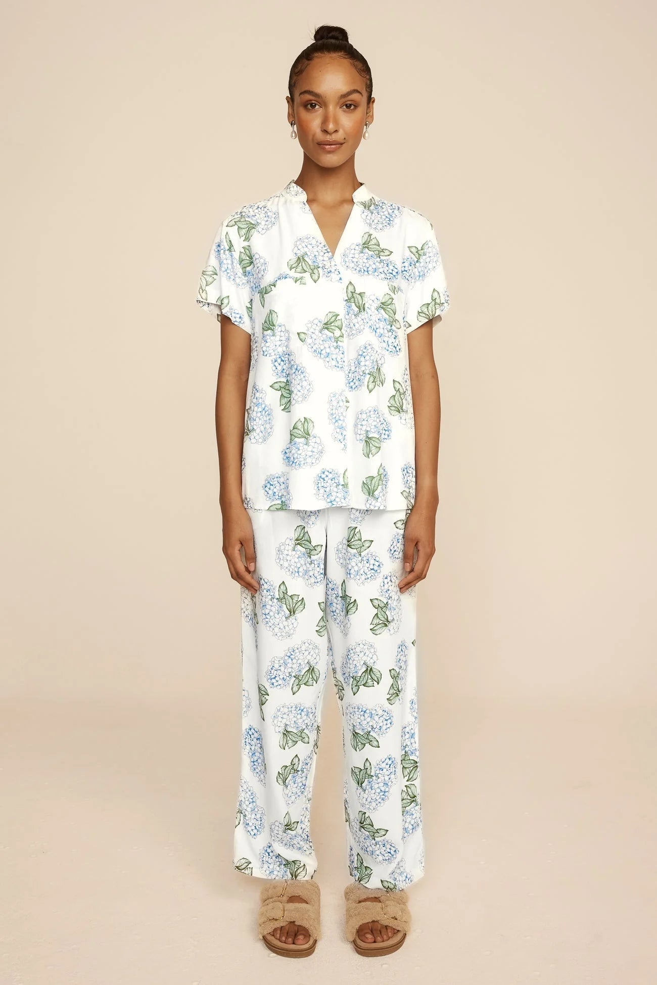 Maggie Pajama Set - Long Pants - Hydrangea Blue
