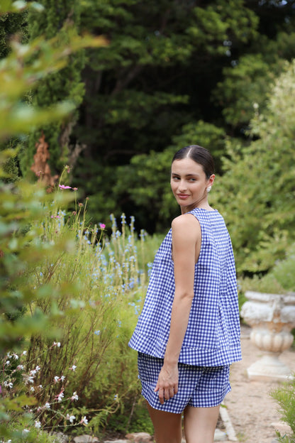 Andy Lounge Set - Gingham - Navy