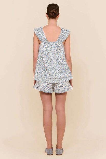 Nicolette Sleep Set - Cotton - Floret Blue