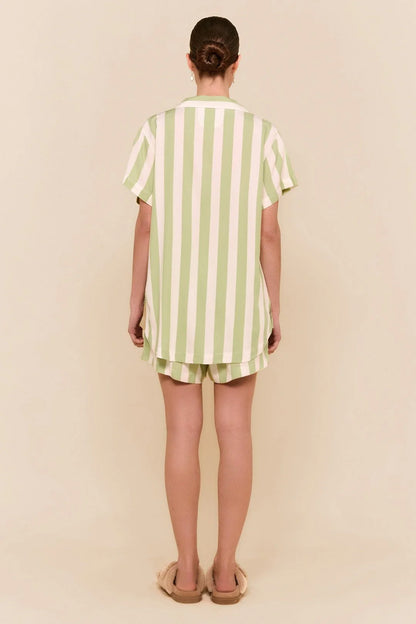 Abigail Sleep Set - Stripe - Margarita Green