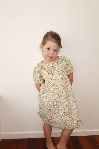 Girls Molly Lounge Dress - Floret Green