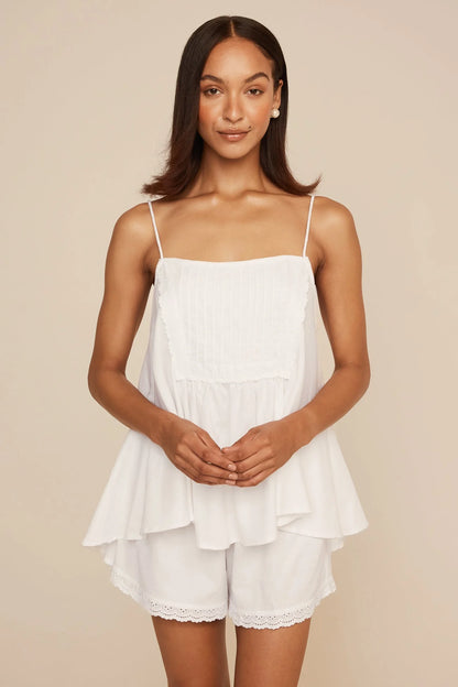 Lydia Set - Lyocell Linen - Coconut + Daisy Trim
