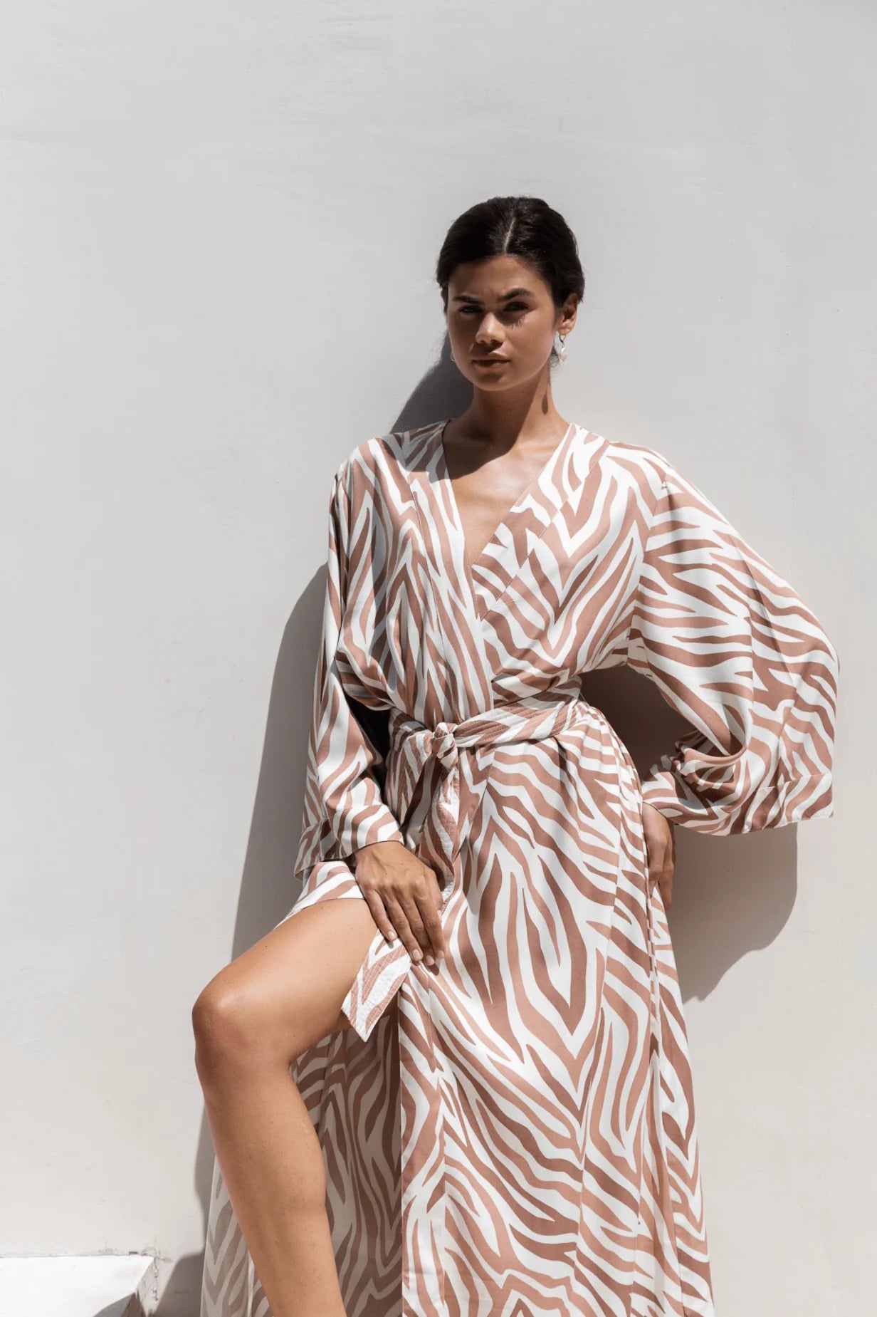 Alice Kimono - Long - ECOVERO™ - Zebra
