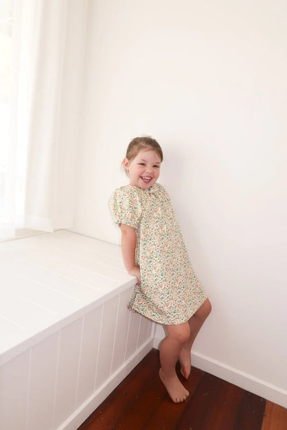 Girls Molly Lounge Dress - Floret Green