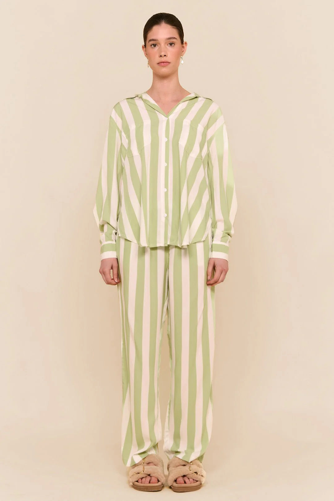 Marlon Long Sleep Set - Stripe - Margarita