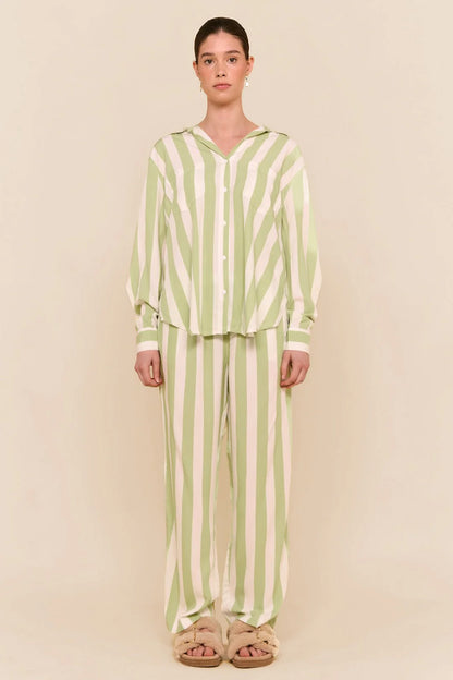 Marlon Long Sleep Set - Stripe - Margarita