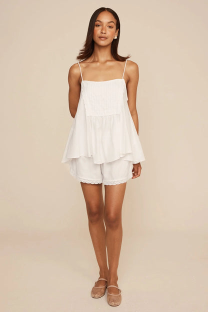 Lydia Set - Lyocell Linen - Coconut + Daisy Trim