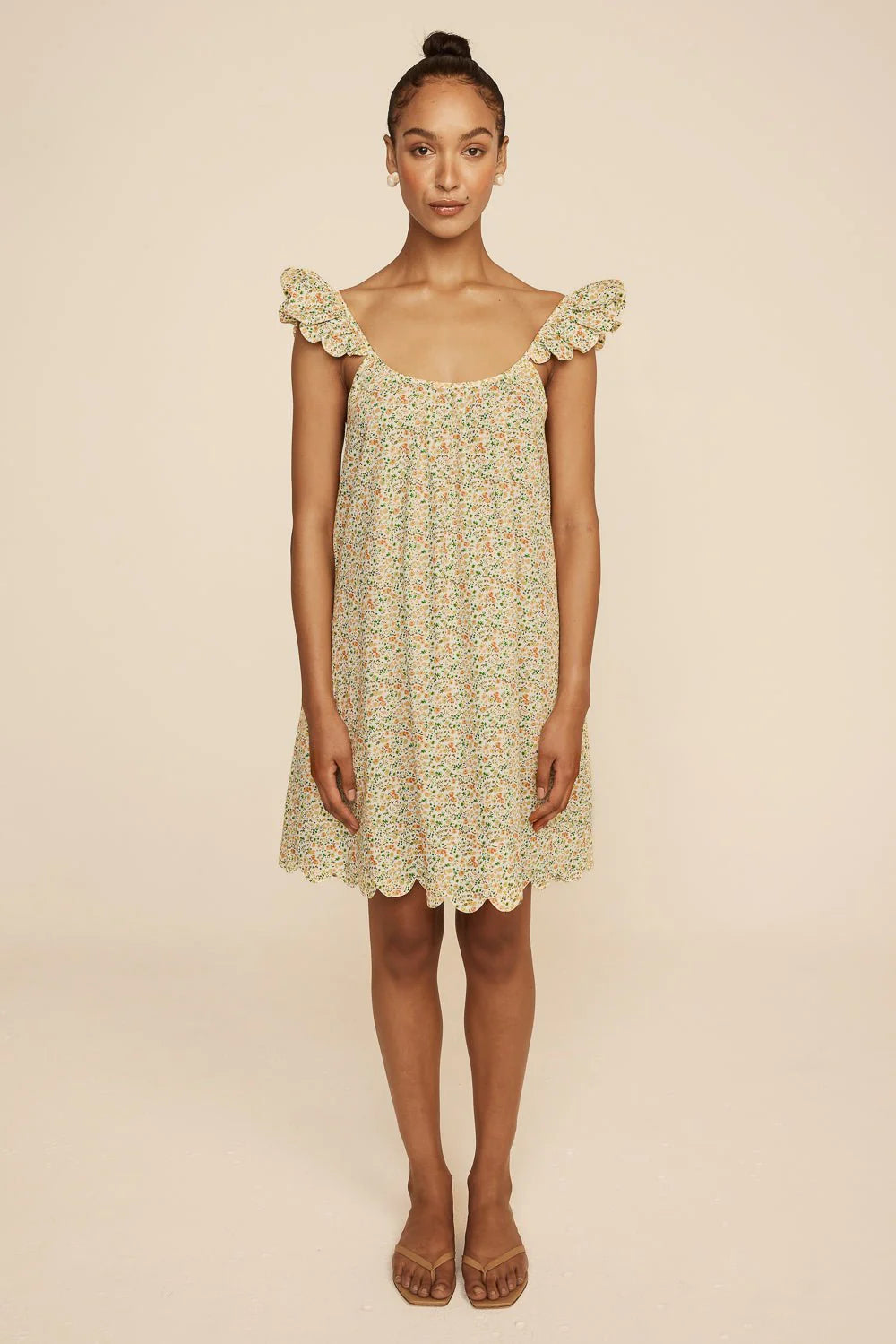 Indah Wing Nightie - Cotton - Floret Green