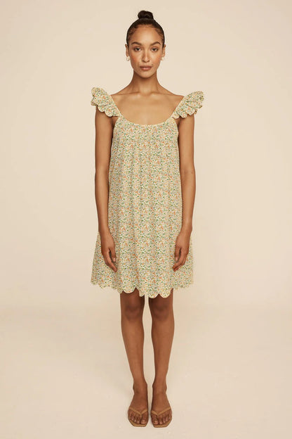 Indah Wing Nightie - Cotton - Floret Green