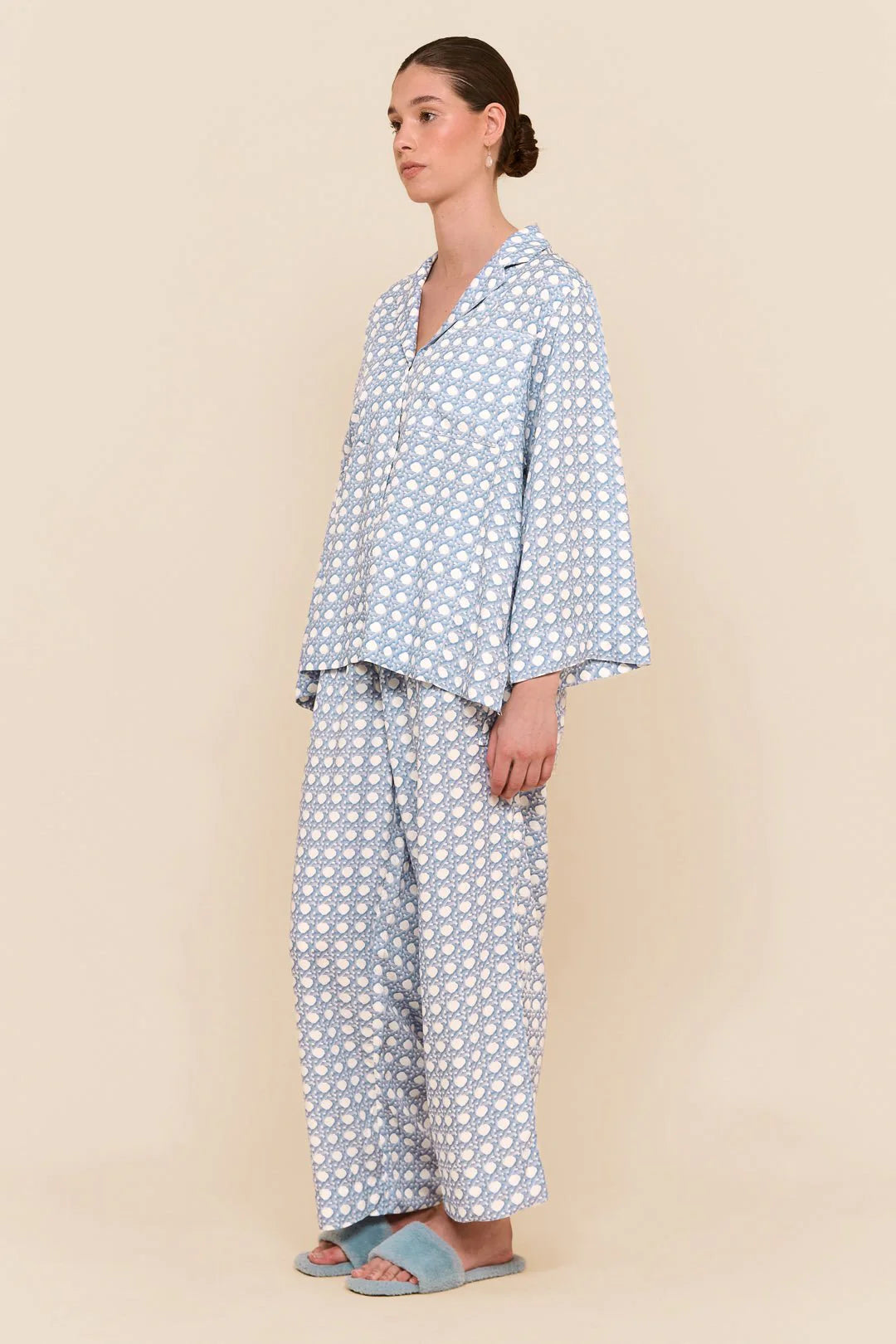 Peta Sleep Set - Long - Rattan - Cornflower Blue