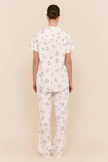 Maggie Pajama Set - Long Pants - Lyocell Linen - Bluebell