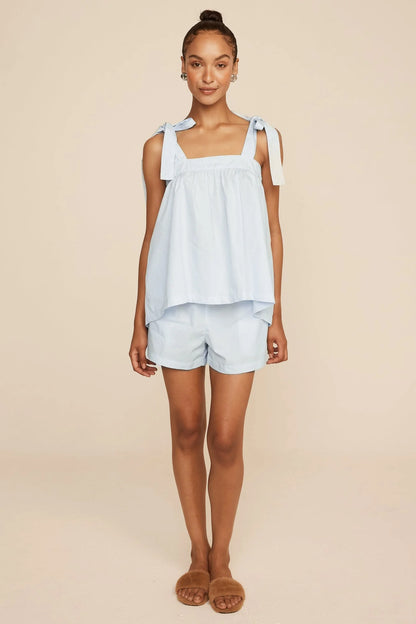 Suzie Tie Sleep Set - Cotton - Baby Blue