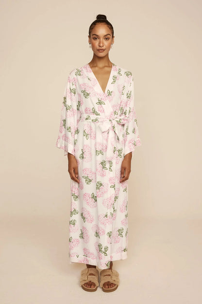 Alice Kimono Robe - Long - Hydrangea Pink