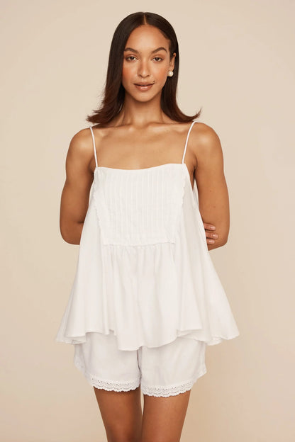 Lydia Set - Lyocell Linen - Coconut + Daisy Trim