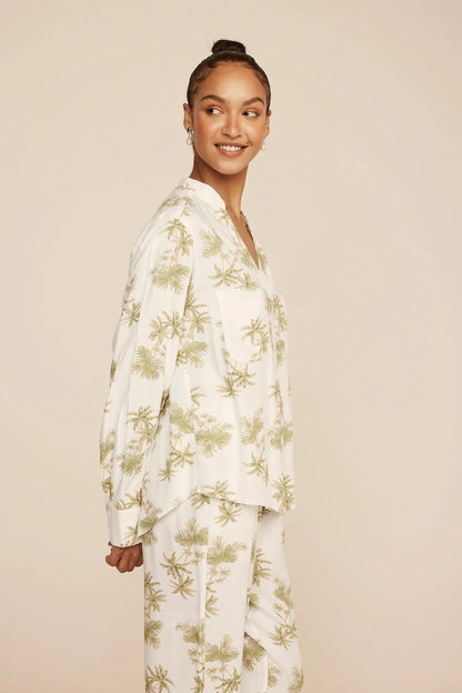 Maggie Pyjama Set - Long - Vintage Palm - Olive