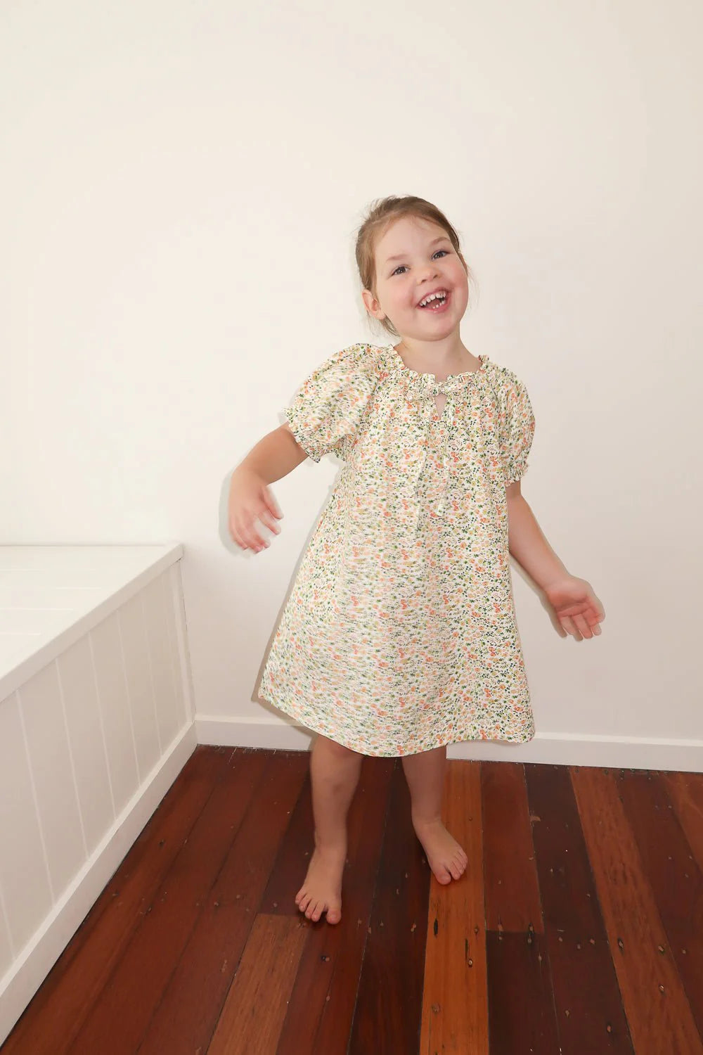 Girls Molly Lounge Dress - Floret Green