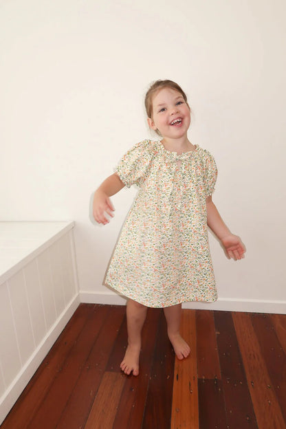 Girls Molly Lounge Dress - Floret Green